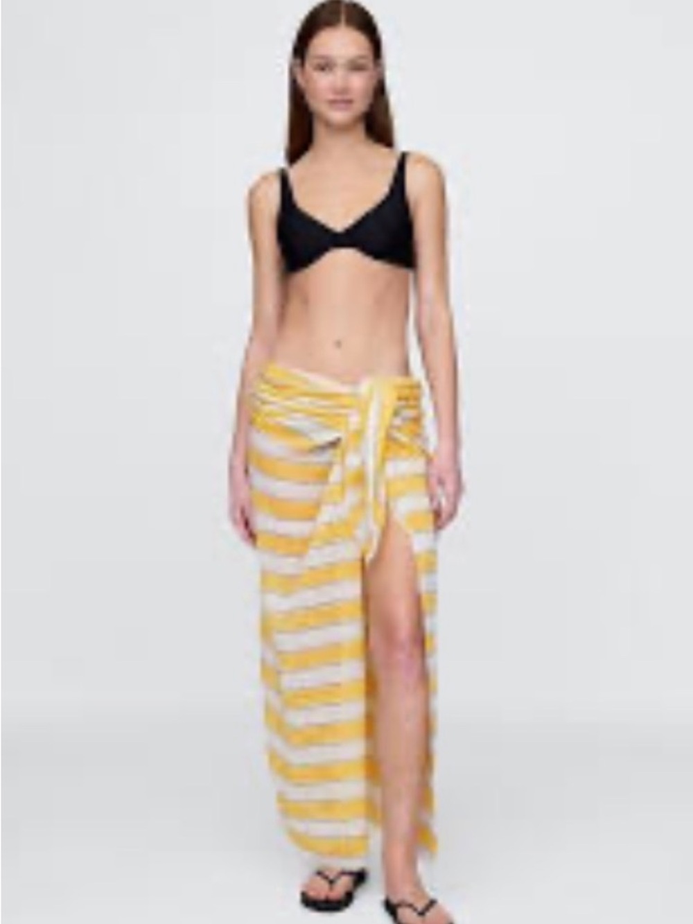 GAP Yellow Stripe Linen-Cotton Sarong